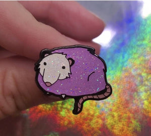 Glitter Possum Enamel Pin