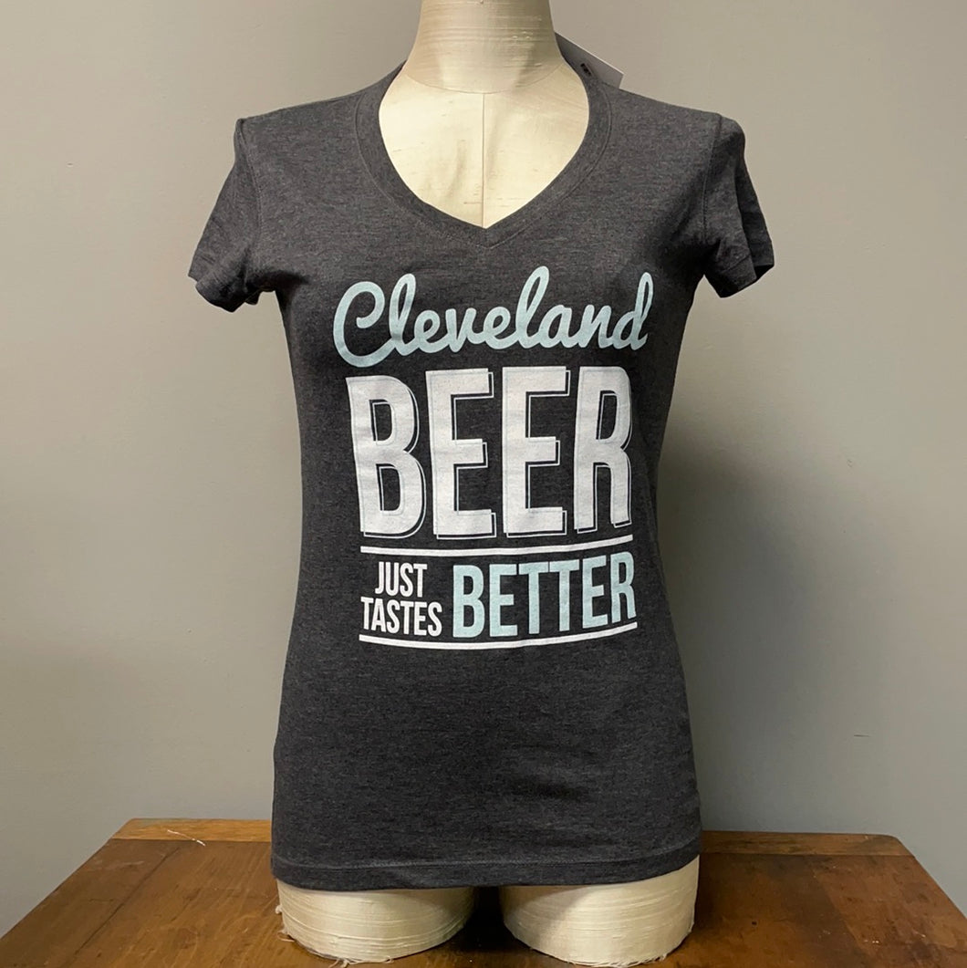 Cleveland Beer just Tastes Better Women’s V neck