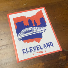 Load image into Gallery viewer, Cleveland Skyline red/white/blue