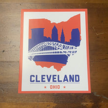 Load image into Gallery viewer, Cleveland Skyline red/white/blue